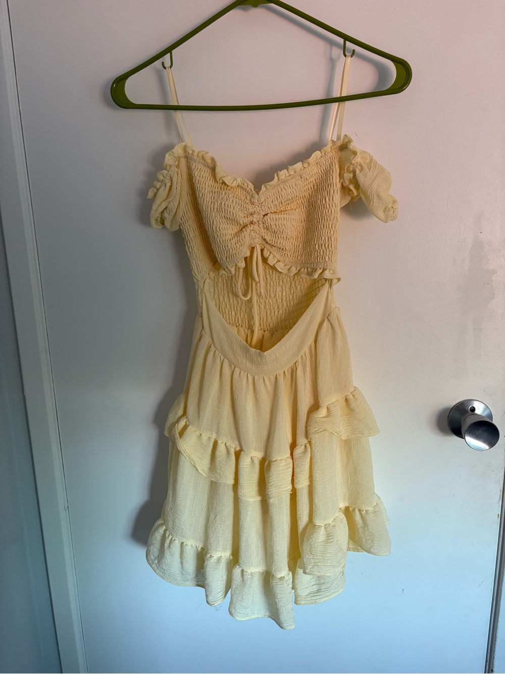 Windsor Pale Yellow Ruffle Tiered Girls' Dress